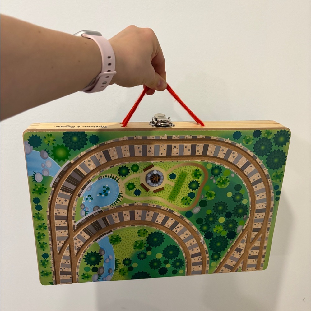 Melissa & Doug Green and Brown Wooden Train Set